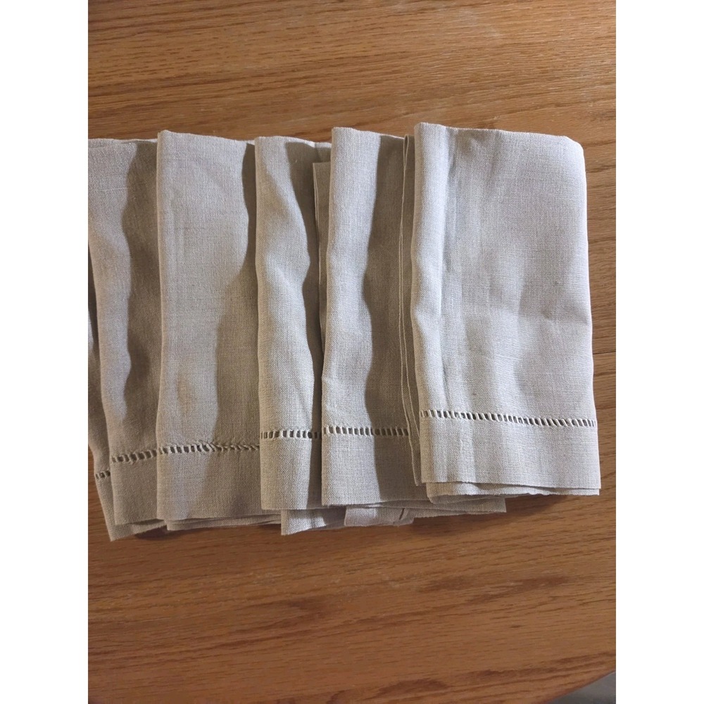 Potterybarn Linen Cloth Napkins 21x22 Family Dinner Holiday Set of 6